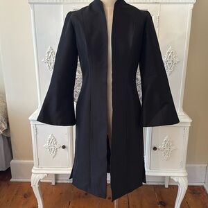 b michael AMERICA RED Collection Long Line Tafetta Topper Jacket